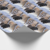 Newfoundland laat het sneeuwen Kerstmis Cadeaupapier (Hoek)