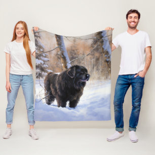 Newfoundland Laat het Sneeuwen Kerstmis Fleece Deken