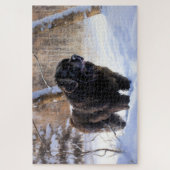 Newfoundland laat het sneeuwen Kerstmis Legpuzzel (Verticaal)