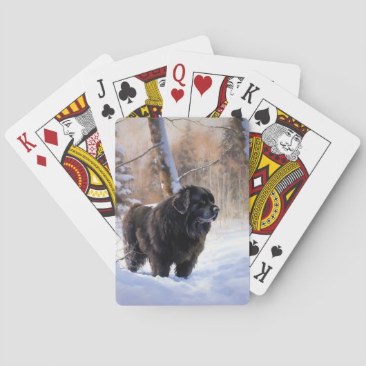 Newfoundland laat het sneeuwen Kerstmis Pokerkaarten (Achterkant)