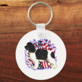 Newfoundland (landseer) Patriot Sleutelhanger (Voorkant)