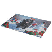 Newfoundland loopt in de sneeuw met kerst Pet Snijplank (Hoek)