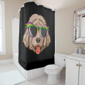 Newfoundland met bril en maskercadeau douchegordijn (In situ)