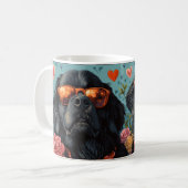 Newfoundland met Hartrozen Valentijnsdag Koffiemok (Voorkant links)