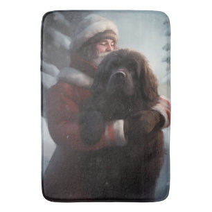 Newfoundland met Sinterklaas Feestelijke Kerstmis Badmat