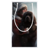 Newfoundland met Sinterklaas Feestelijke Kerstmis Klein Cadeauzakje (Voorkant)