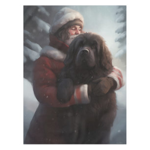 Newfoundland Met Sinterklaas Festive Kerstmis Tafelkleed