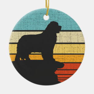 Newfoundland Owner Retro  Hondenpuppy Lover Keramisch Ornament