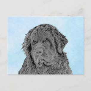 Newfoundland Painting - Cute Original Dog Art Briefkaart