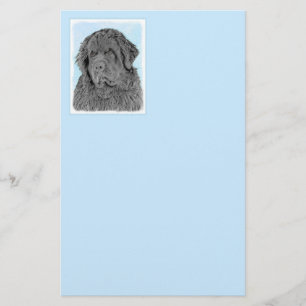 Newfoundland Painting - Cute Original Dog Art Briefpapier