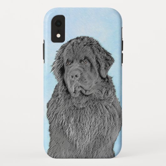 Newfoundland Painting - Cute Original Dog Art Case-Mate iPhone Case (Achterkant)