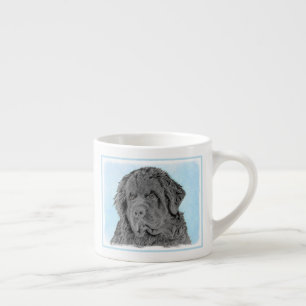 Newfoundland Painting - Cute Original Dog Art Espresso Kop