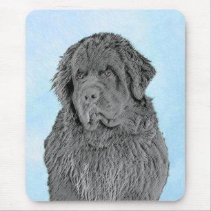 Newfoundland Painting - Cute Original Dog Art Muismat