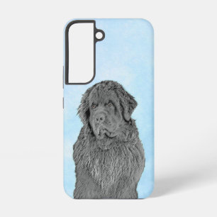 Newfoundland Painting - Cute Original Dog Art Samsung Galaxy Hoesje