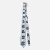 Newfoundland Painting - Cute Original Dog Art Stropdas (Voorkant)