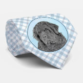 Newfoundland Painting - Cute Original Dog Art Stropdas (Opgerold)