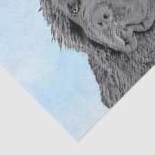 Newfoundland Painting - Cute Original Dog Art Tissuepapier (Detail)