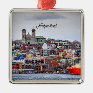 Newfoundland, panoramische cityscape metalen ornament