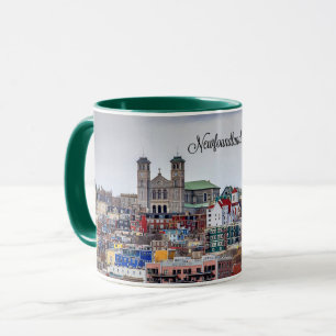 Newfoundland, panoramische stadsgezichtsfoto mok