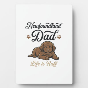 Newfoundland papa leven is ruw vintage hond shirt fotoplaat