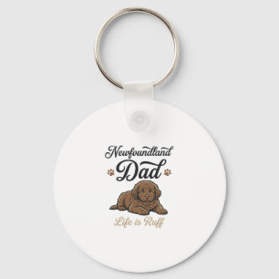 Newfoundland papa leven is ruw vintage hond shirt sleutelhanger