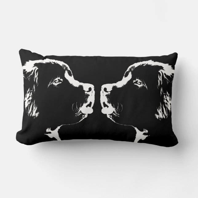 Newfoundland Pillow Newfoundlander Pup Gifts Kussen (Voorkant)