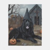 Newfoundland pompoenen Halloween Scary Fleece Deken (Voorkant)