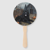 Newfoundland pompoenen Halloween Scary Handwaaier (Voorkant)