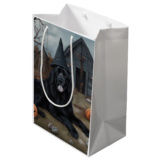 Newfoundland pompoenen Halloween Scary Medium Cadeauzakje (Achterkant Gekanteld)