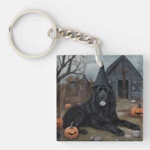 Newfoundland pompoenen Halloween Scary Sleutelhanger