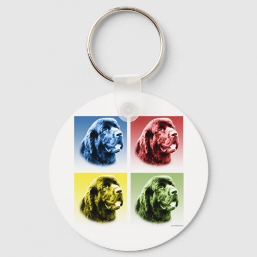 Newfoundland Pop Art Sleutelhanger (Voorkant)