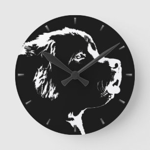 Newfoundland Pup Clock Hondenliefhebber Wall Clock Ronde Klok