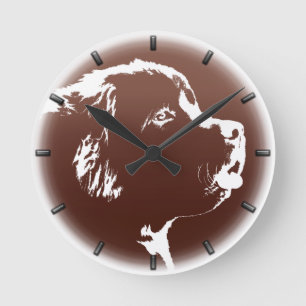 Newfoundland Pup Clock Hondenliefhebber Wall Clock Ronde Klok