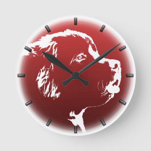 Newfoundland Pup Clock Hondenliefhebber Wall Clock Ronde Klok (Voorkant)