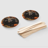 Newfoundland Puppy Herfst Delight Pompoen Handwaaier (Niet-gemonteerd)