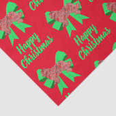 Newfoundland Red Kerstmis Dog en Green Bow Tissuepapier (Detail)