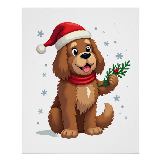 Newfoundland Santa Hat Perfect Poster (Voorkant)