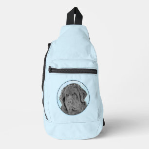 Newfoundland Schilderij Zwart Knuffel Originele Ho Sling Bag