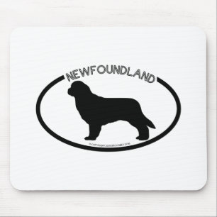 Newfoundland Silhouette Black Mousepad Muismat