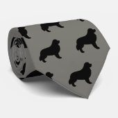 Newfoundland Silhouettes Pattern | Hondenras Stropdas (Opgerold)