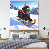 Newfoundland Sled Ride Canvas Afdruk (Insitu (Slaapkamer))