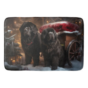 Newfoundland Snowy Sleigh Kerst Decor Badmat