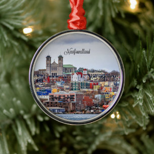 Newfoundland, stadsgezicht foto, metalen ornament