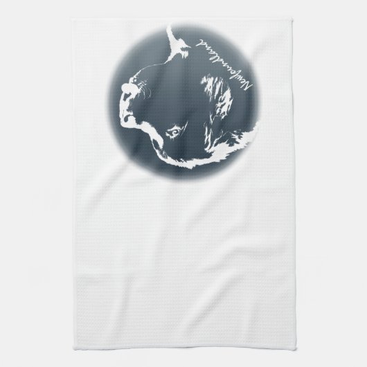 Newfoundland Towel Aangepaste Dog Tea Towel Theedoek (Verticaal)