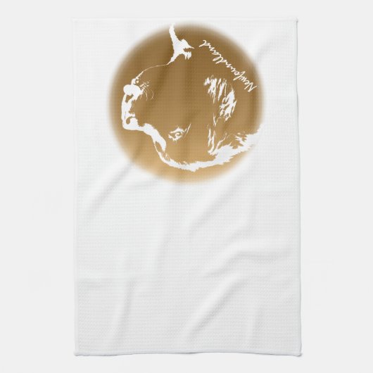 Newfoundland Towel Aangepaste Dog Tea Towel Theedoek (Verticaal)