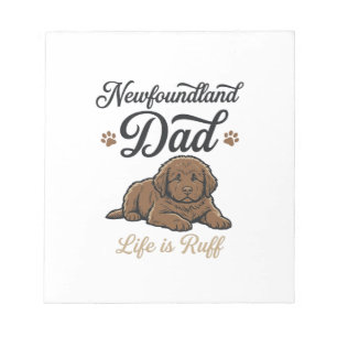 Newfoundland Vader Leven Is Ruff Vintage Hond Shir Notitieblok