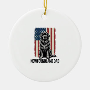 Newfoundland Vader Patriottische Hond Retro Keramisch Ornament