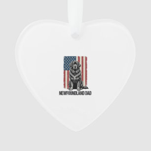 Newfoundland Vader Patriottische Hond Retro Ornament