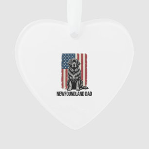 Newfoundland Vader Patriottische Hond Retro Ornament