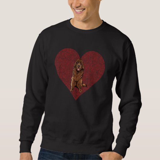 Newfoundland Valentines Day Dog Love Fingerprint Trui (Voorkant)